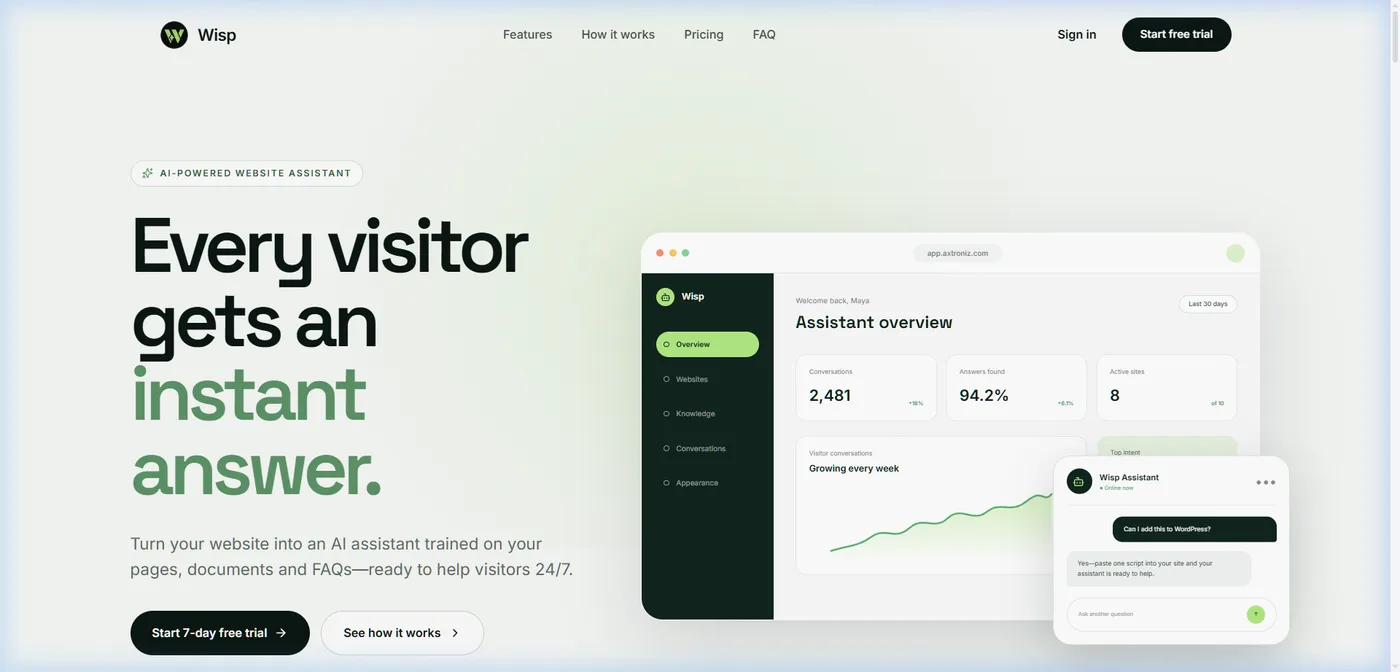 Wisp — AI Website Chatbot